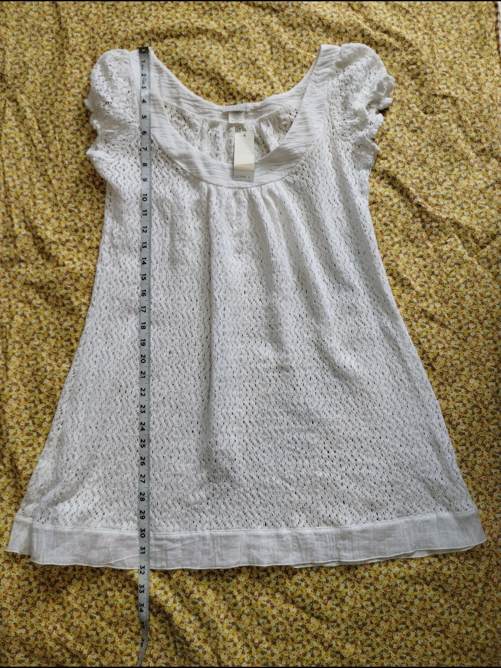 White Lace Tunic Top - Women's Lightweight Scoop Neck - Picture 3 of 8